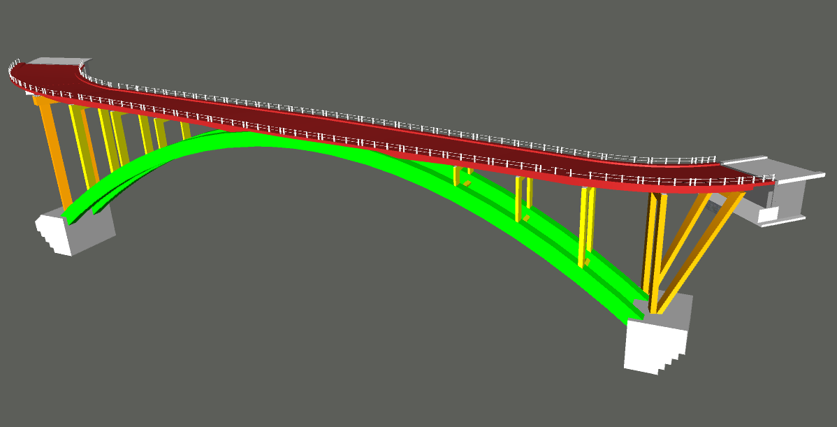 Modelo estructural original del Puente Quebrada Honda.