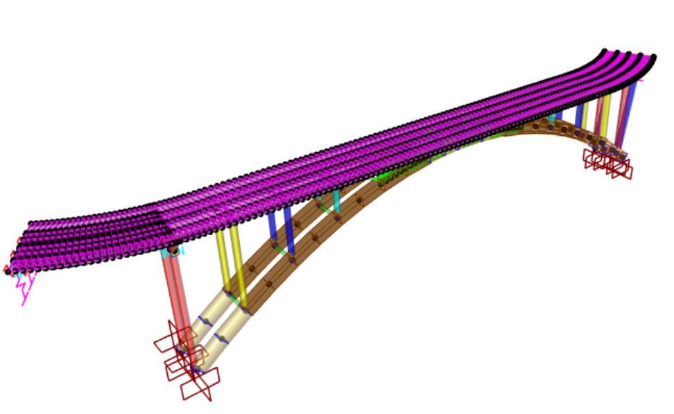 Visualización técnica de Puente Quebrada Honda