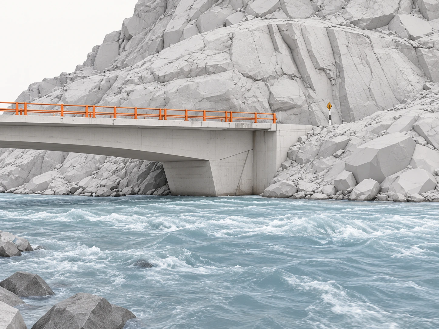 Visualización 3D de estilo BIM del Puente Antarumi, integrante del conjunto inspeccionado en Chalhuanca, elaborada con IA.