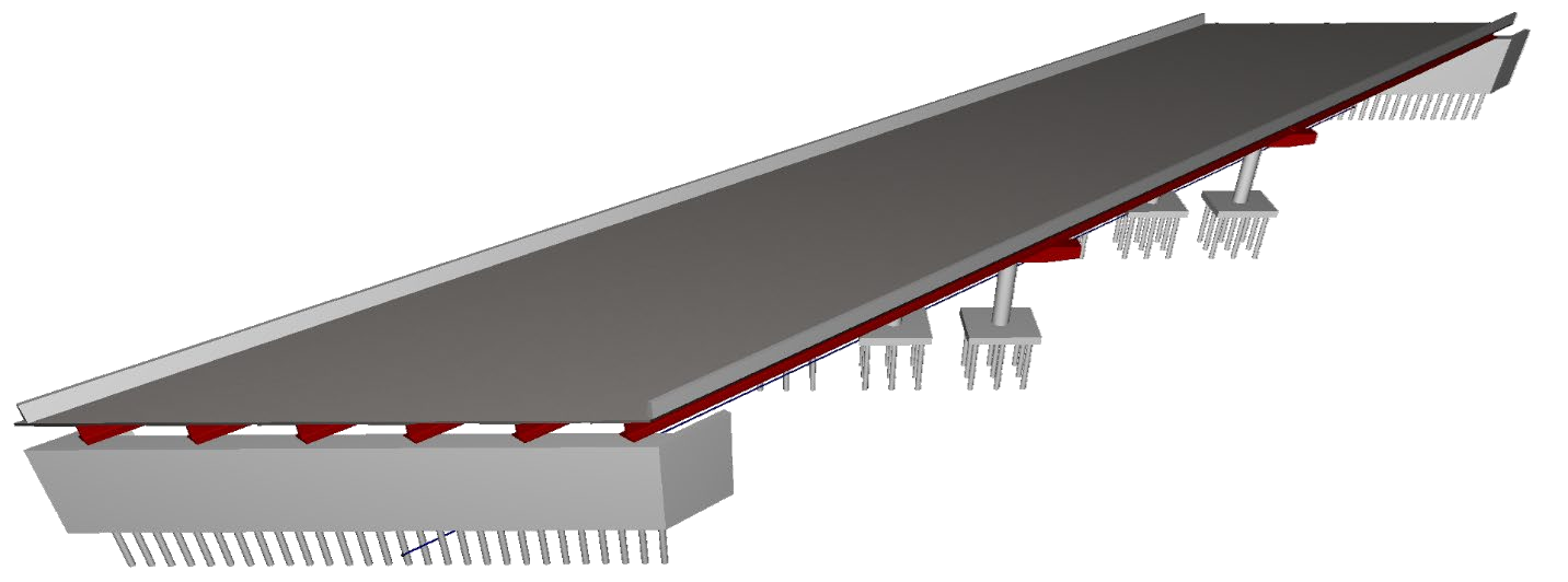 Modelo BIM de un puente de concreto prefabricado.